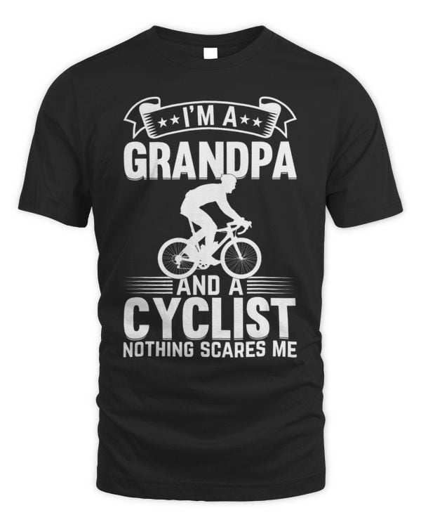 Mens Im A Grandpa And Cyclist Nothing Scares Cyclist
