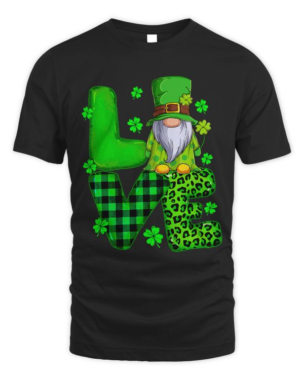 Happy St Patricks Day Love Gnome Shamrock For Men Women
