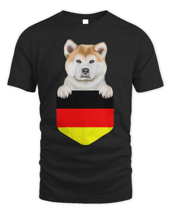 Germany Flag Akita Dog In Pocket