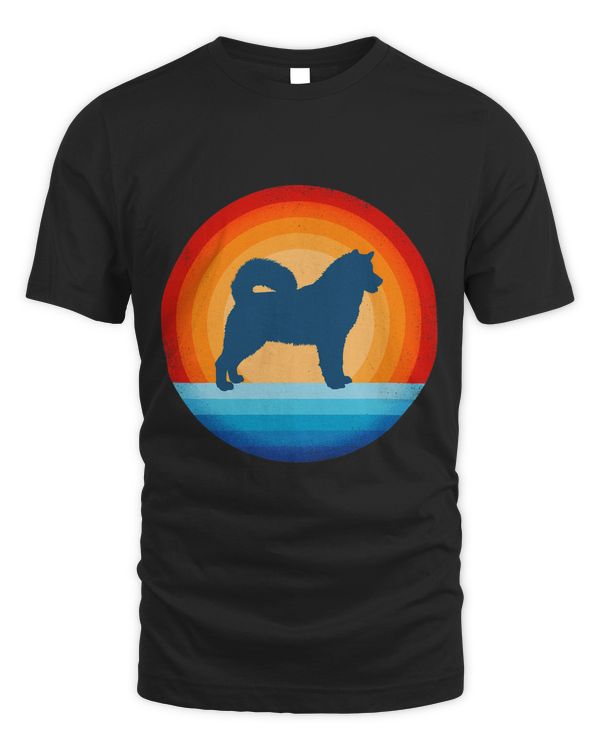 Alaskan Malamute Retro Vintage 60s 70s Sunset Dog Lovers Men