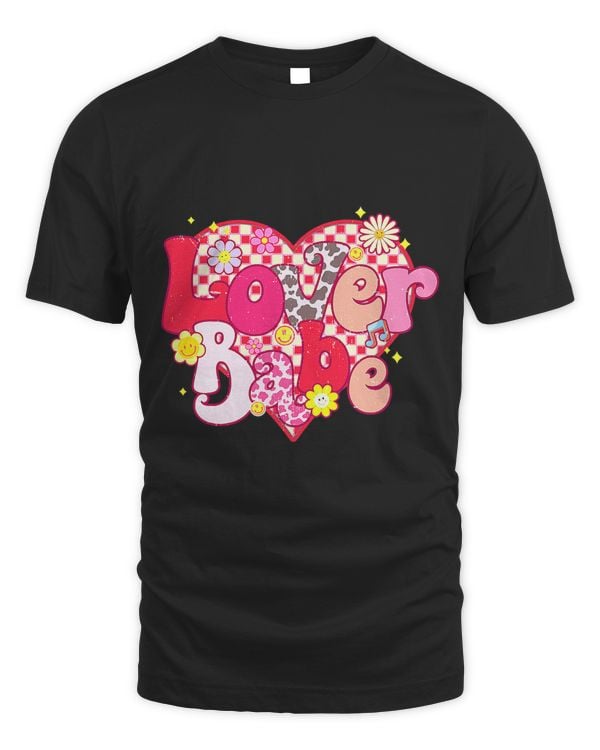 Lover Babe Retro Checkered Groovy Heart Happy Valentines Day 9