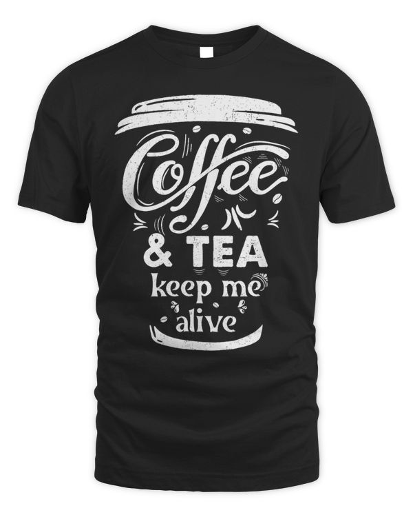 Distressed Coffee Cup with Funny Quotes Coffee and Tea