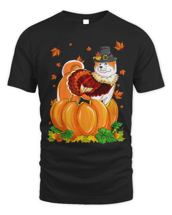 Akita Dog Thanksgiving Turkey Fall Autumn Pumpkin
