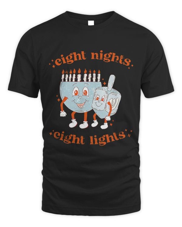 Retro Eight Nights Eight Lights Happy Hanukkah Holiday