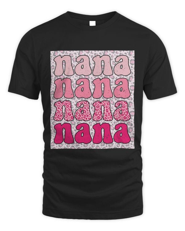 Retro Groovy Nana Pink Leopard Happy Valentines Day