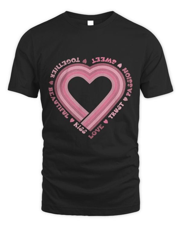 Retro Heart Love Together Sweet Groovy Valentines Day
