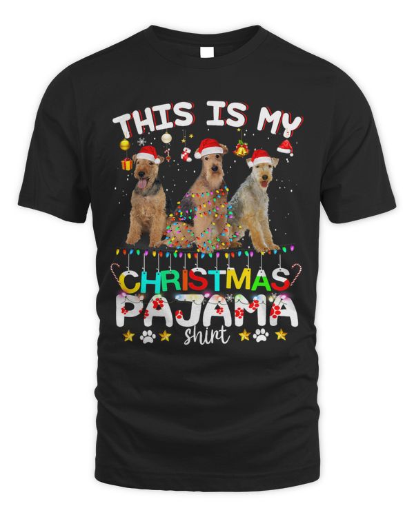 This Is My Christmas Pajama Shirt Airedale Terrier Dog Fun