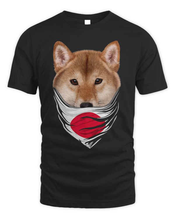 Shiba Inu in Patriotic Japanese Hinomaru Bandana Dog