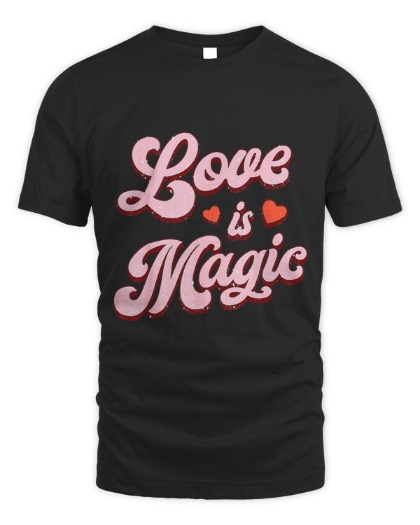 Retro Love Is Magics Groovy Funny Valentines Day Hearts Pink