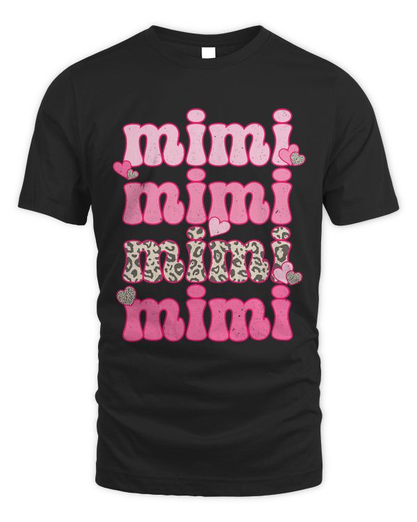 Retro Mimi Cute Pink Heart Leopard Happy Valentines Day