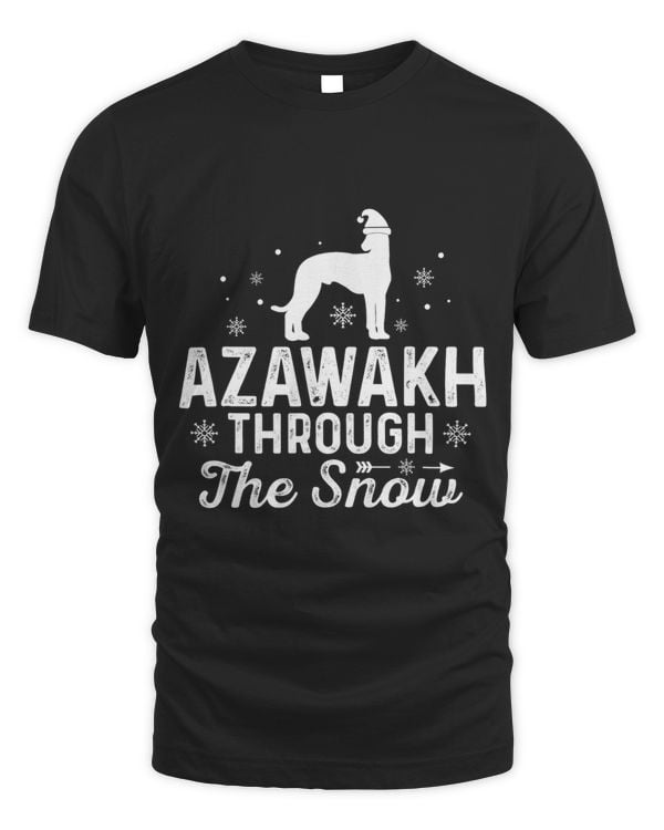 Azawakh through the snow Funny Christmas New Year Dog