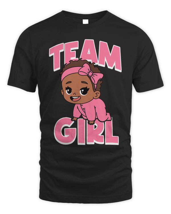 Cute Team Girl Black Baby Gender Reveal Party Day Pink Teams