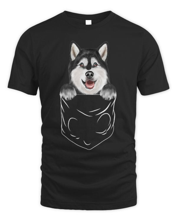 Dog In Pocket Alaskan Malamute Funny Dog Lover