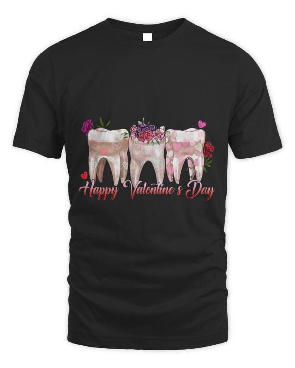 Dental Valentine Pink Tooth Flowers Dentist Valentines Day