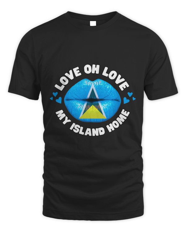 Love oh love Saint Lucia flag lips for girls and women