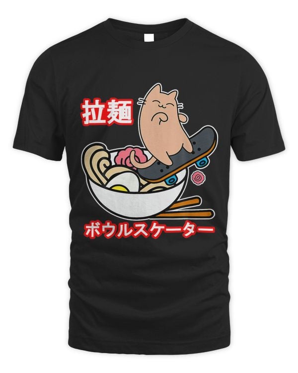 Ramen Bowl Skater Cat Skateboarding