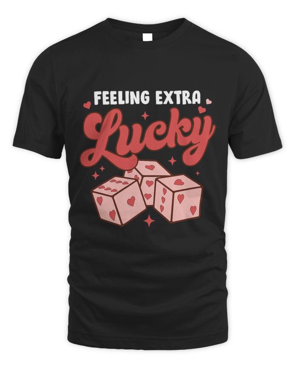 Groovy Feeling Extra Lucky Pink Dice Hearts Valentines Day