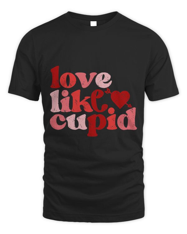 Retro Valentines Love Like Cupid Pink Heart Happy Valentines