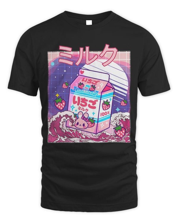 Strawberry Milk Pink Japanese Retro 90s Anime Kawaii Girls