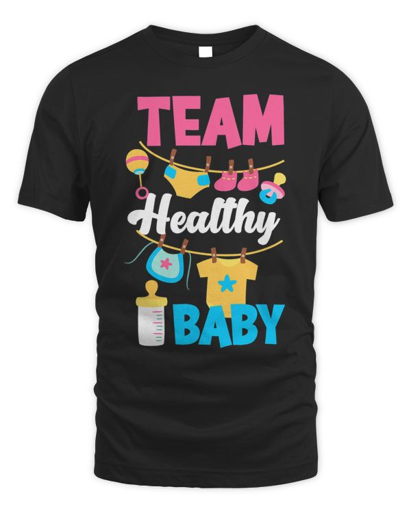 Team Healthy Baby Pink Or Blue Cute Gender Reveal Party