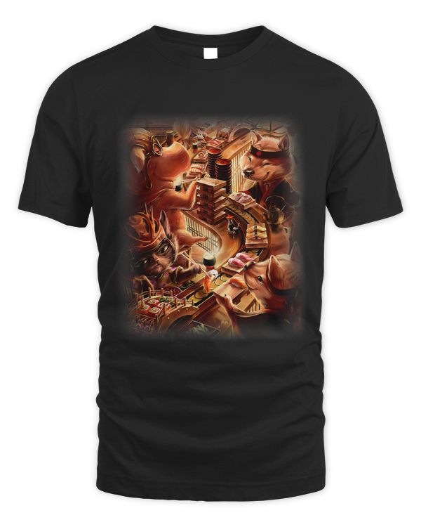 T Shirt Japan Kaiten Sushi Shiba Inu Dog Siamese Cat Pig