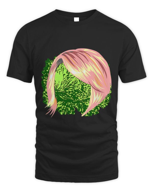 Funny Popular Iconic Pink Blonde Wig On Lettuce