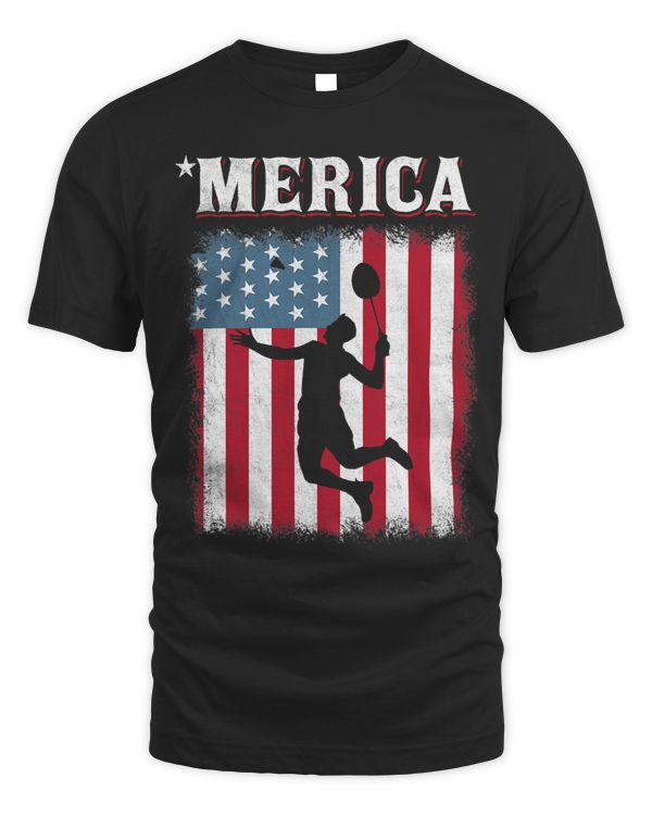 Badminton American Flag Vintage Badminton Sport 4th Of July