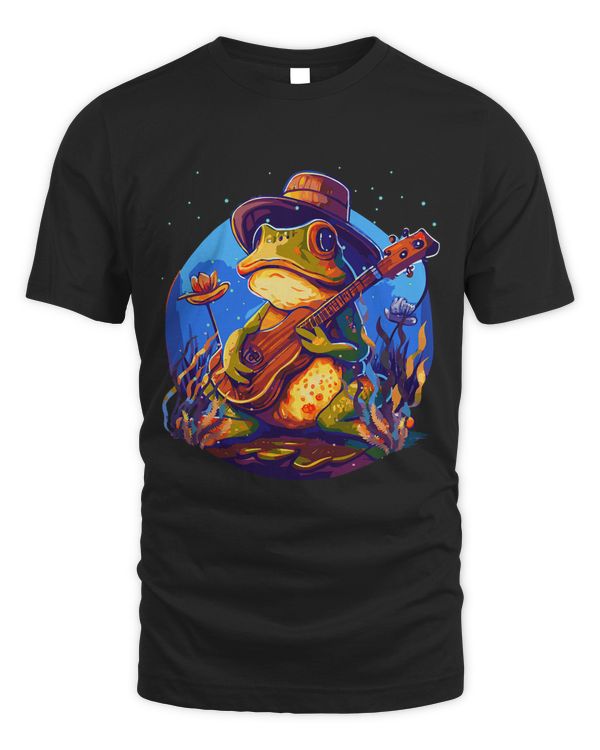 Dark Academia Cottagecore Frog Guitarist Countryside
