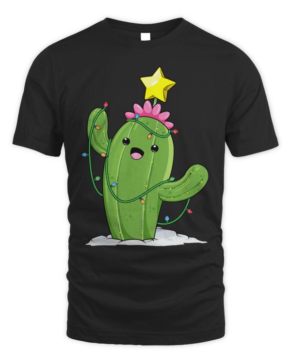 Christmas Cactus Tree Lights Kawaii Xmas Succulent Plant