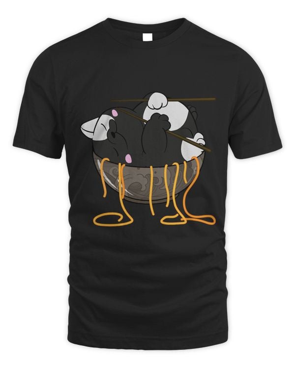 Cute Ramen and Cats Funny Anime Noodle Japanese Ramen Party- T-Shirt