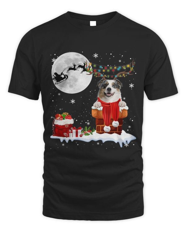 Aussie Dog Chimney Ugly Christmas Lights Xmas Pajamas