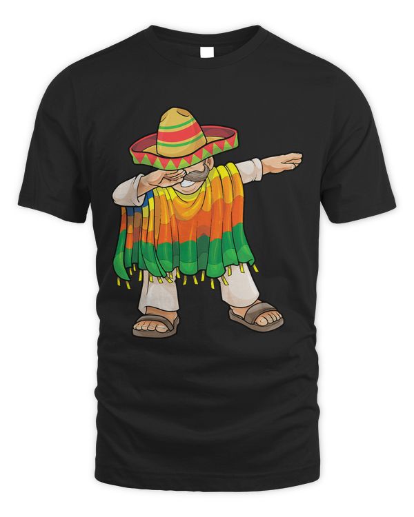 Dabbing Mexican Poncho Cinco de Mayo Men Sombrero Funny Dab