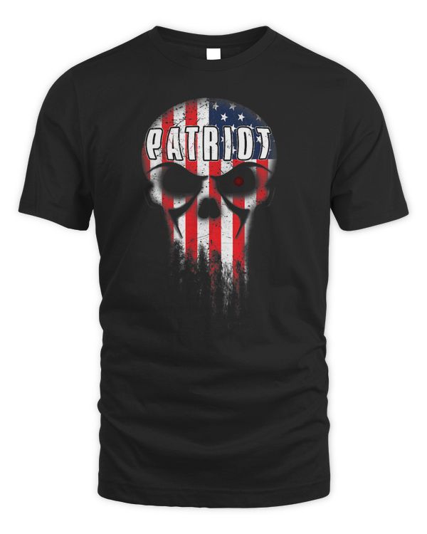 Patriotic USA Flag Skull Red Eye Motorcycle Rider Vintage