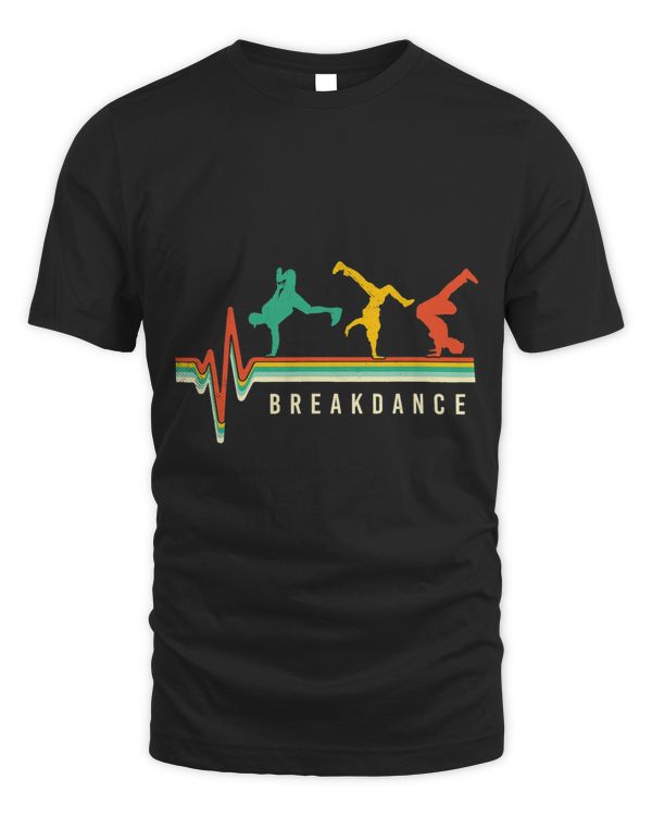 Breakdance cool Retro heartbeat aesthetic graphic style