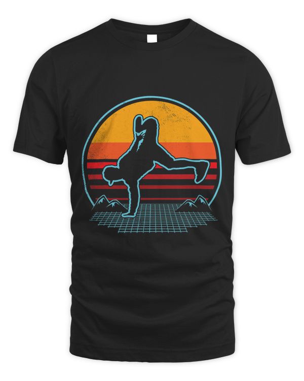 Breakdance Retro Sunset aesthetic graphic drawing theme