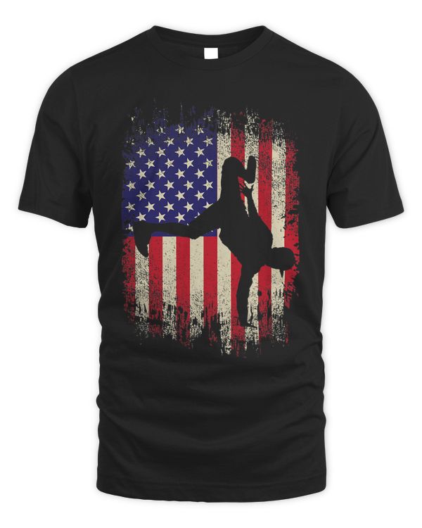 Breakdance US flag cool drawing theme