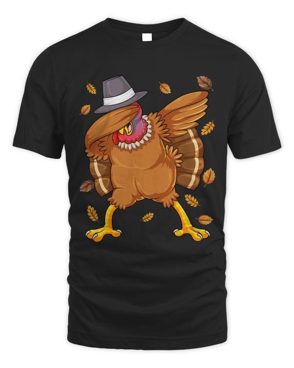 Dabbing Turkey Thanksgiving Day Funny Pilgrim Dab Boys Kids