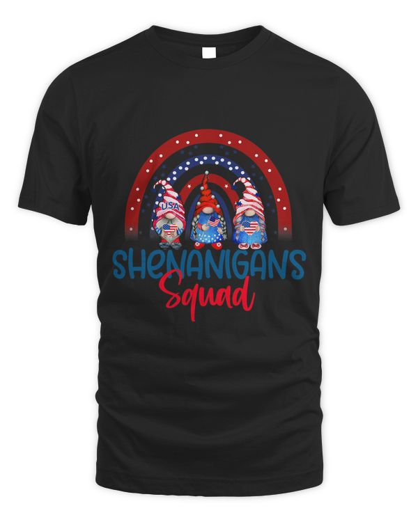 Cute Shenanigans Squad 4th Of July Gnomes USA Rainbow Outfit