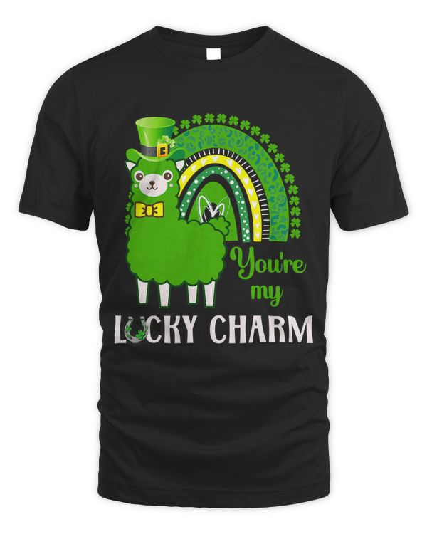 Cute St Patricks Day Llama Rainbow Youre my Lucky Charm