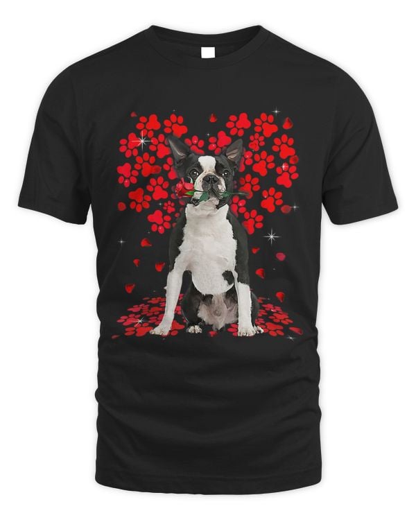 Cute Love Boston Terrier Dog Valentine Pet Dog Lover