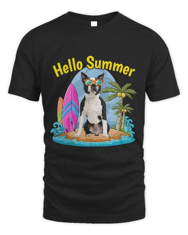 Boston Terrier Hello Summer Dog Lover Vacation