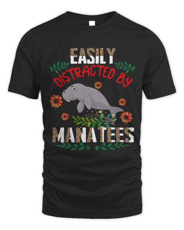 Easily Distracted By Manatees Leopard Sunflowers Manatee