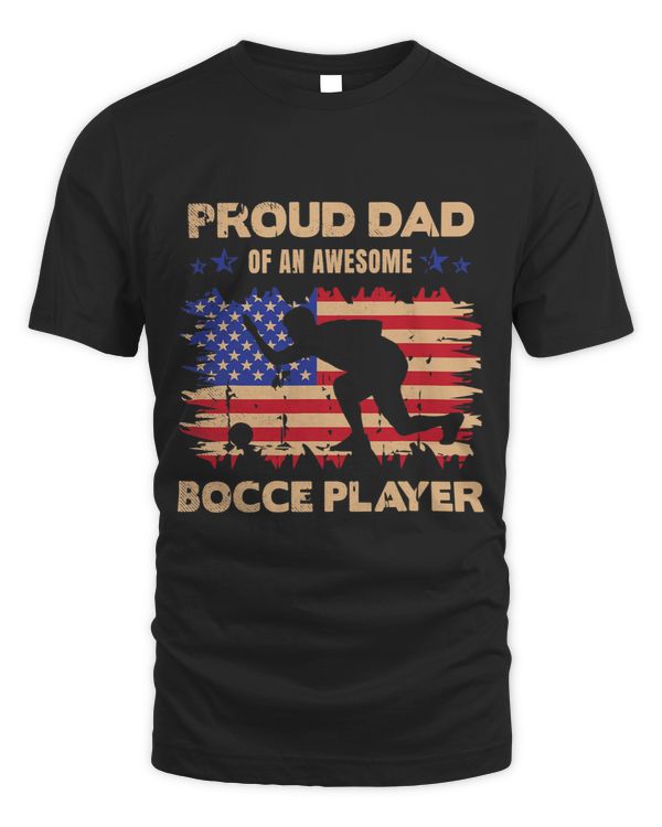 Bocce sports PROUD DAD mixed with vintage flag