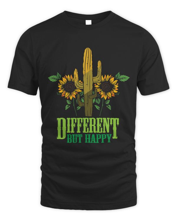 Different but Happy design Cactus and sunflower Autism