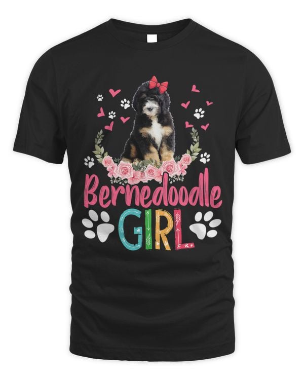 Bernedoodle Girl Funny Cute Bernedoodle Dog Flowers Lover