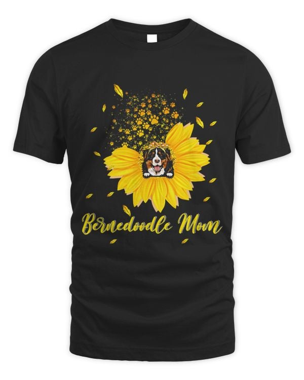 Bernedoodle Mom Happy Mothers Day Sunflower Floral Dog