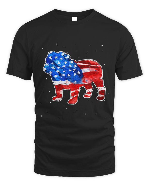 English Bulldog Tie Dye American Flag Patriotic 4th Of July