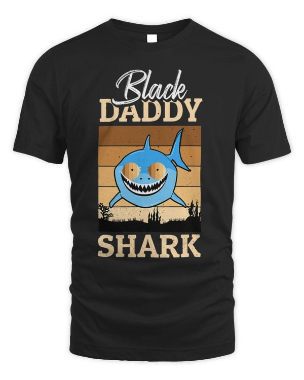 Black Daddy Shark Black History Month BLM Melanin Dad Papa