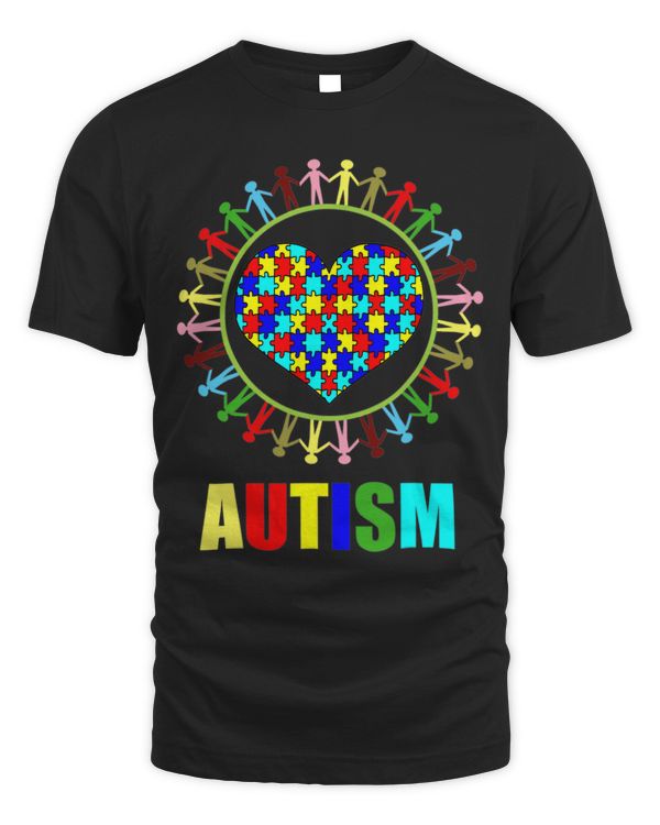 Autism Awareness Tshirt Kindness Puzzle Ribbon Heart1