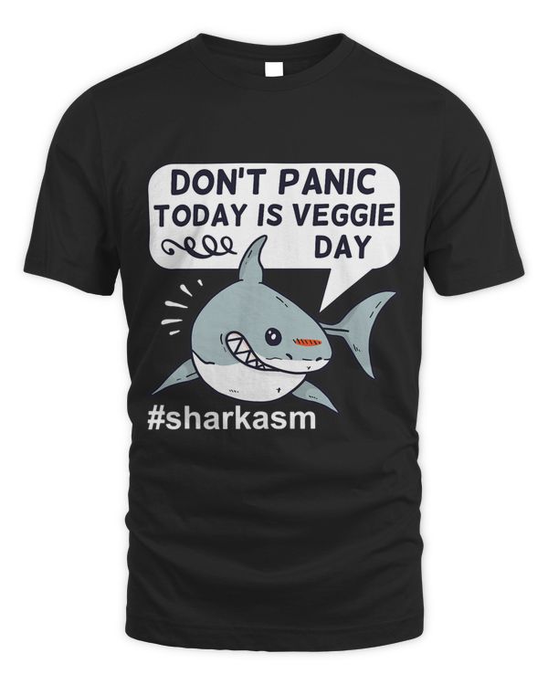 Dont Panic Today Is Veggie Day Shark Swimming Sharkasm